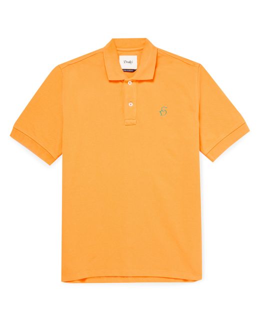 Drake's Logo-Embroidered Cotton-Piqué Polo Shirt