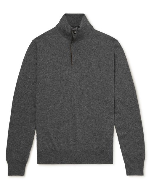 Ermenegildo Zegna Slim-Fit Cashmere Half-Zip Mock-Neck Sweater