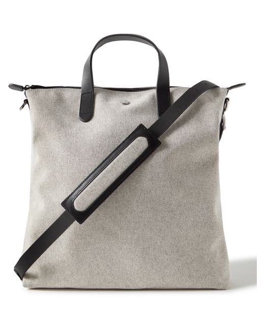 Mismo Leather-Trimmed Cotton-Canvas Tote Bag