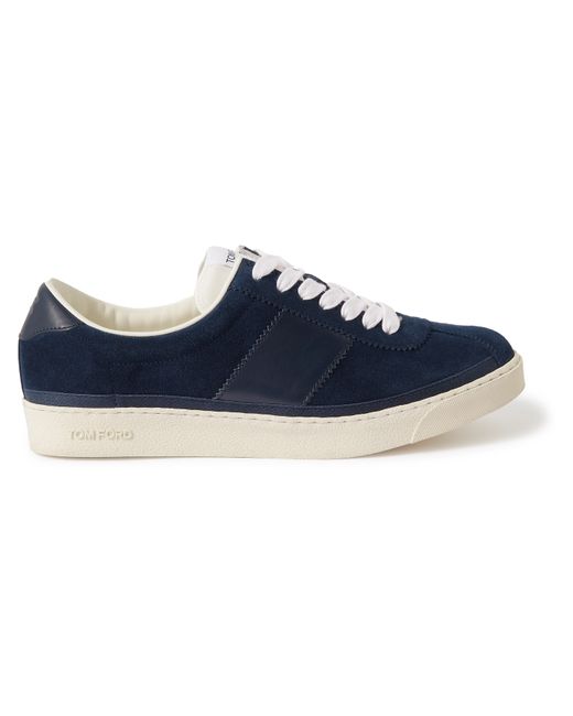 Tom Ford Bannister Leather-Trimmed Suede Sneakers