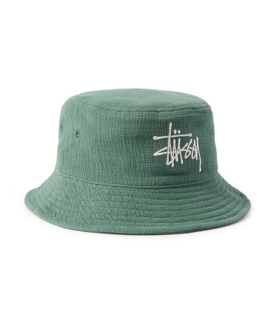 Stussy Logo-Embroidered Cotton-Gauze Bucket Hat