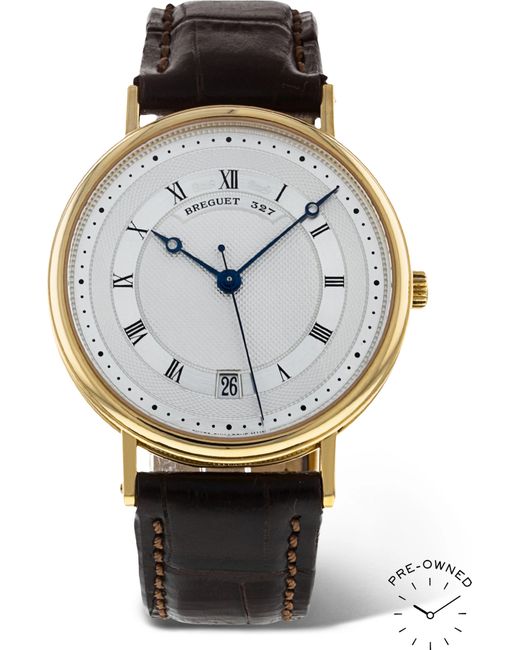 Breguet Pre-Owned 2011 Classique Automatic 35.5mm 18-Karat Gold and Alligator Watch Ref. No. 5930BA/12/986