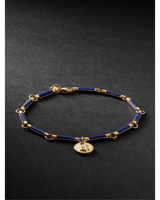 Foundrae 18-Karat Gold Lapis Lazuli Bracelet