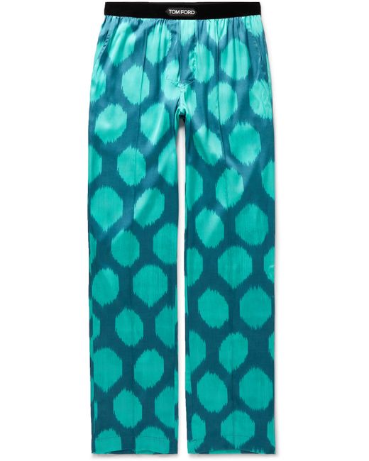 Tom Ford Velvet-Trimmed Printed Silk-Satin Pyjama Trousers