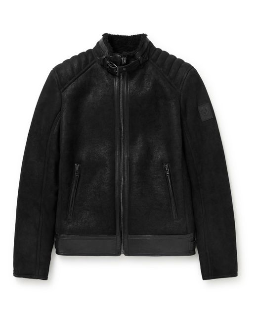 Belstaff Westlake Slim-Fit Shearling-Lined Full-Grain Leather Jacket