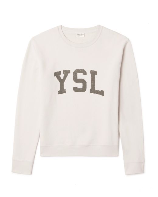 Saint Laurent Logo-Print Cotton-Jersey Sweatshirt