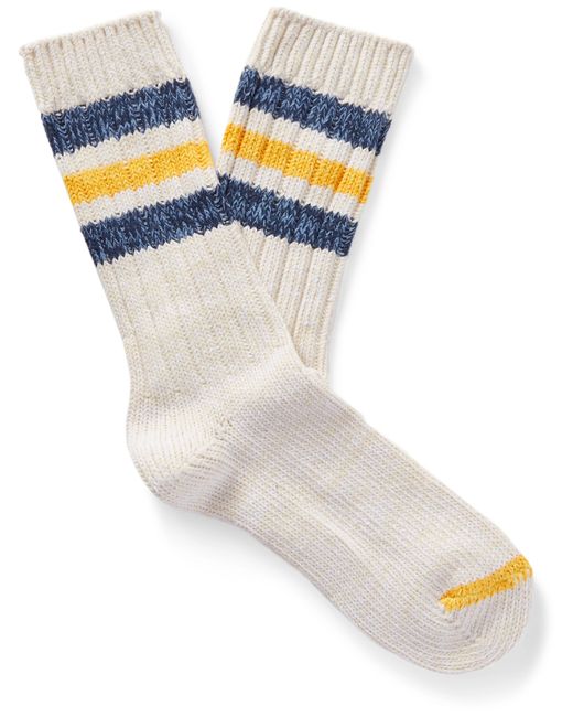 Thunders Love Outsiders Striped Ribbed Recycled Cotton-Blend Socks
