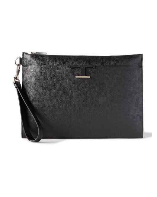 Tod's Logo-Embellished Cross-Grain Leather Pouch
