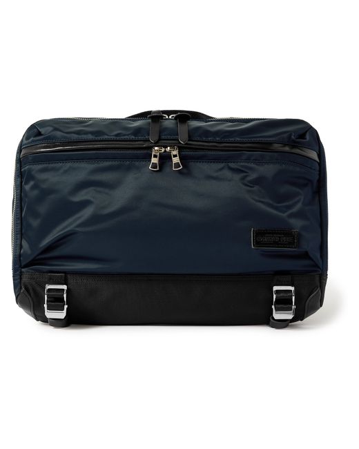 Master Piece Leather-Trimmed Nylon-Twill Briefcase