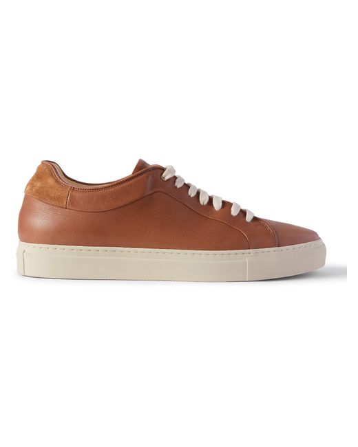 Paul Smith Basso Suede-Trimmed Full-Grain Leather Sneakers