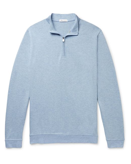 Peter Millar Crown Mélange Stretch Cotton and Modal-Blend Half-Zip Sweatshirt