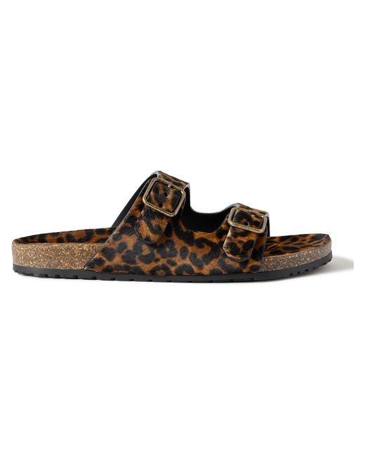 Saint Laurent Leopard-Print Calf Hair Sandals