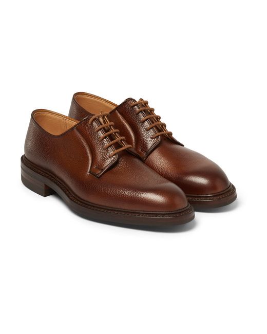George Cleverley Pebble-grain Leather Derby Shoes