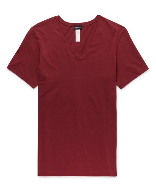 Hanro Mercerised Cotton-Blend V-Neck T-Shirt