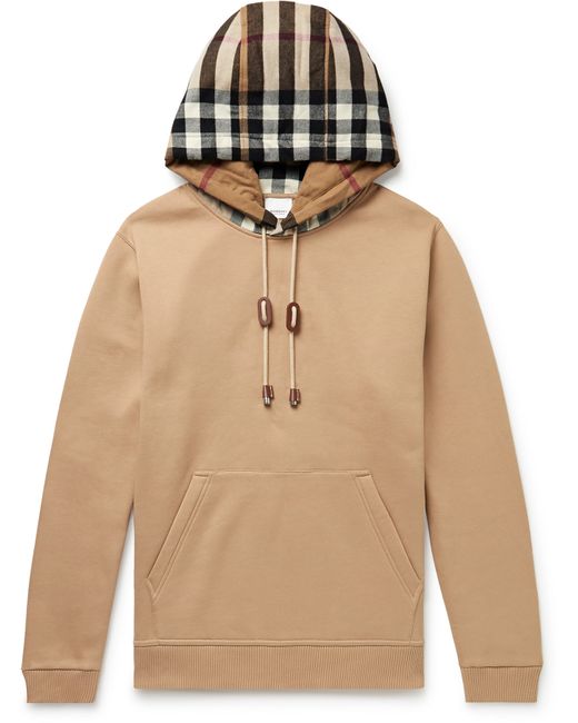 Burberry Checked Cotton-Blend Jersey Hoodie