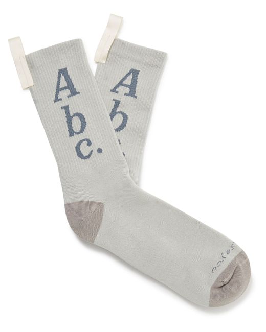 Abc. 123. Abc. 123. Logo-Jacquard Ribbed Cotton-Blend Socks