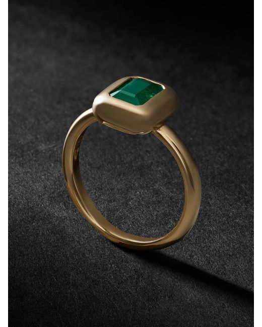 Vada Bubble Gold Emerald Ring