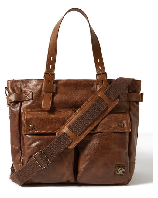 Belstaff Touring Leather-Trimmed Canvas Tote Bag