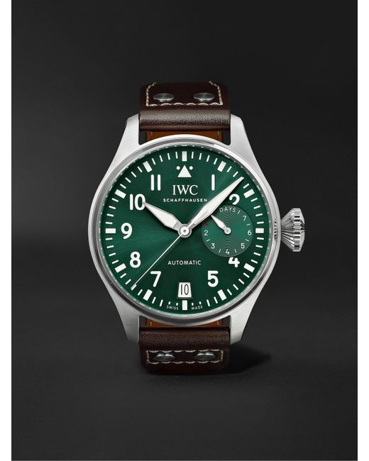 Iwc Schaffhausen Big Pilots Automatic 46.2mm Stainless Steel and Leather Watch Ref. No. IW501015