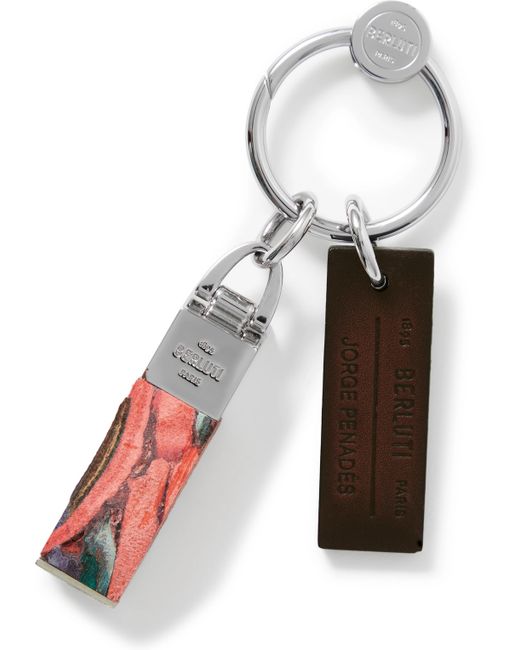 Berluti Jorge Penadés Silver-Tone and Recycled Leather Key Fob