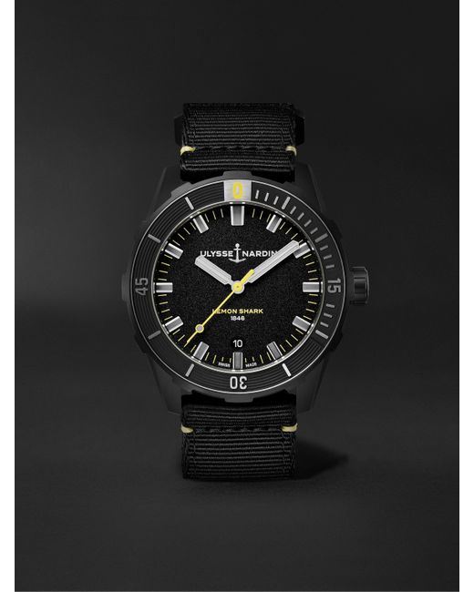 Ulysse Nardin Diver Limited Edition Automatic 42mm Blackened Stainless Steel and Webbing Watch Ref. No. 8163-175LE/92