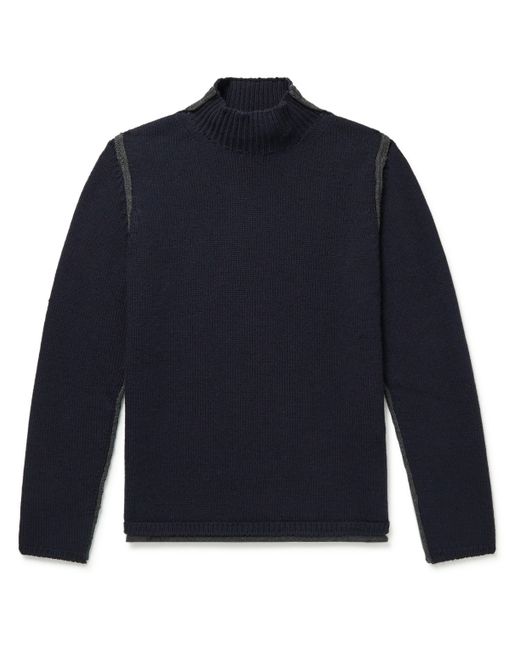 Giorgio Armani Virgin Wool and Cashmere-Blend Mock-Neck Sweater