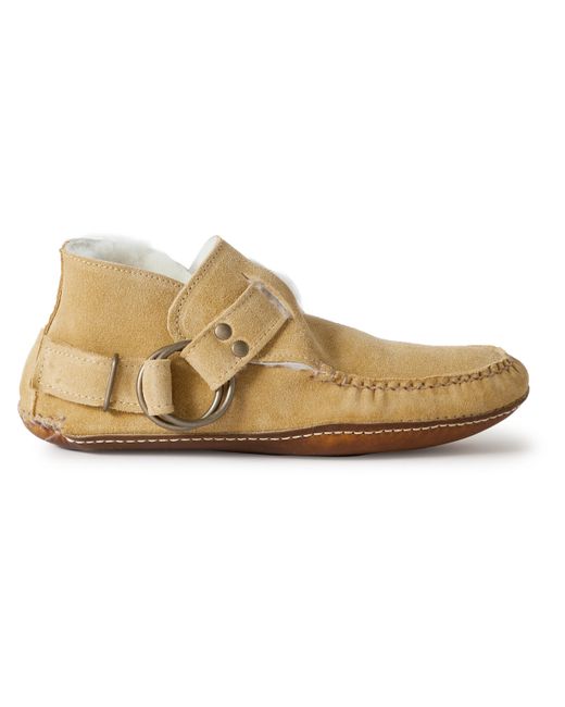 Quoddy Legacy Ring Shearling-Lined Suede Moccasins