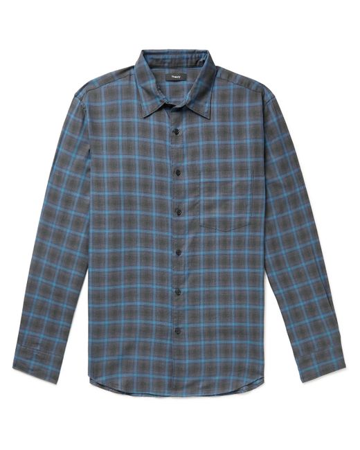 Theory Noll Checked Cotton-Flannel Shirt