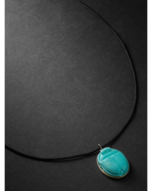 Jacquie Aiche Gold Turquoise and Cord Necklace