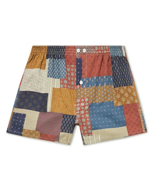 Anonymous Ism Slim-Fit Printed Cotton and Linen-Blend Boxer Shorts