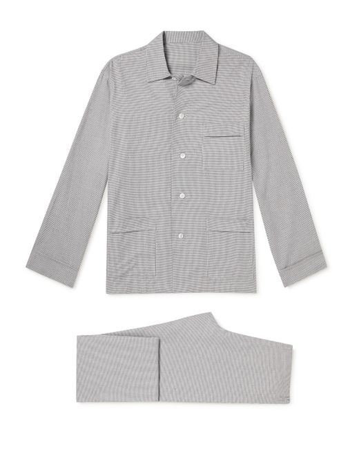 Anderson & Sheppard Puppytooth Brushed-Cotton Pyjama Set
