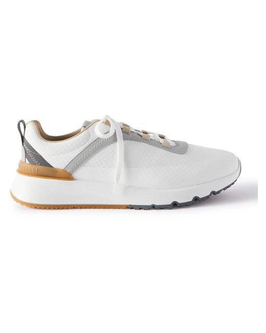 Brunello Cucinelli Leather-Trimmed Mesh Sneakers