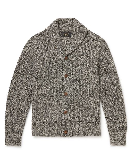 Rrl Shawl-Collar Ribbed Cotton Wool and Linen-Blend Cardigan