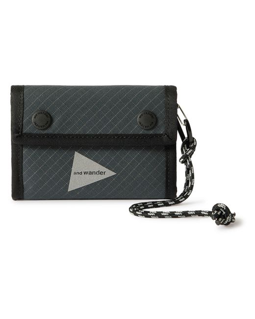 And Wander Reflective Webbing-Trimmed Checked Canvas Wallet