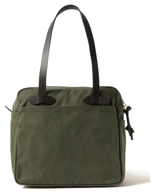 Filson Leather-Trimmed Cotton-Twill Tote Bag
