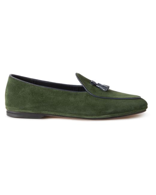 Rubinacci Marphy Leather-Trimmed Suede Tasseled Loafers