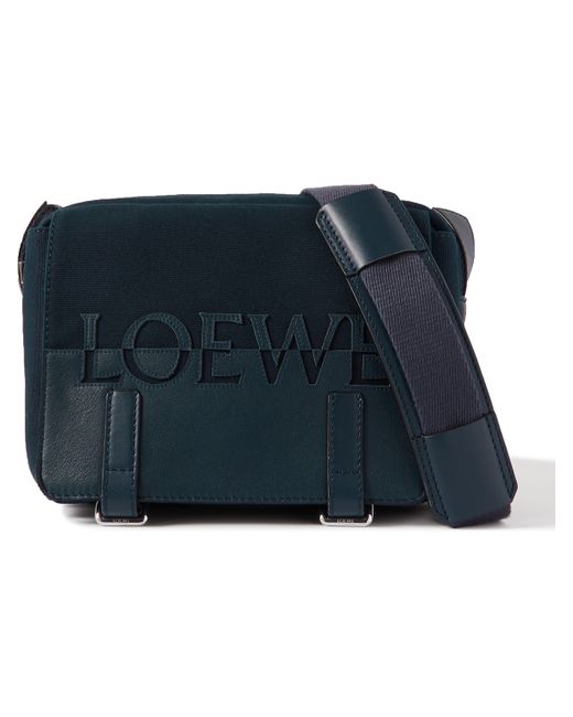 Loewe Military XS Leather-Trimmed Canvas Messenger Bag