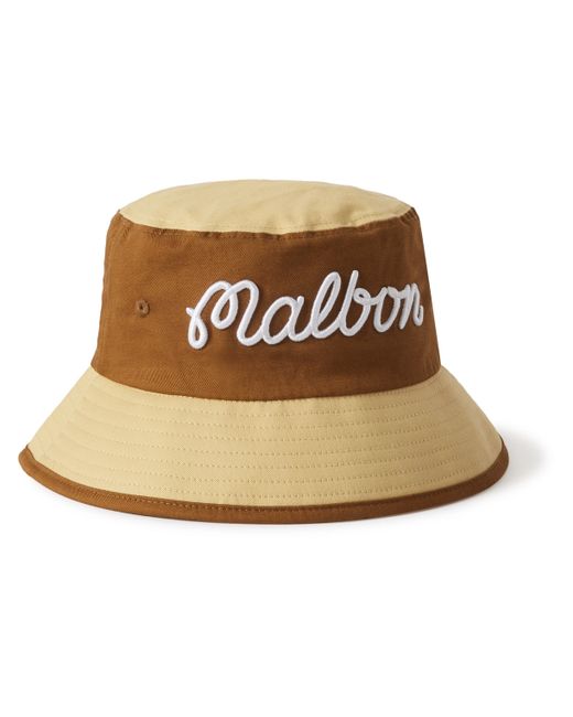Malbon Golf Logo-Embroidered Two-Tone Cotton-Canvas Bucket Hat