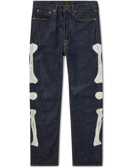 Kapital Okagilly Straight-Leg Appliquéd Jeans