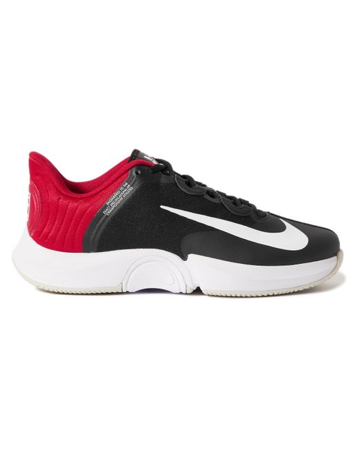 Nike Tennis NikeCourt Air Zoom GP Turbo Rubber-Trimmed Leather and Mesh Tennis Sneakers