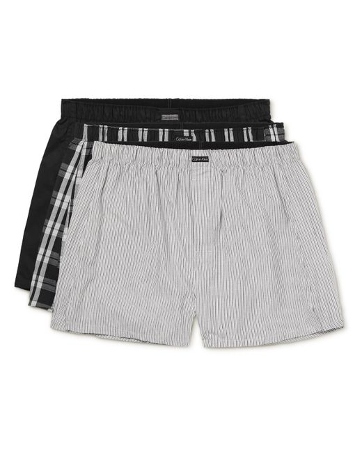Calvin Klein Three-Pack Cotton-Blend Boxer Shorts