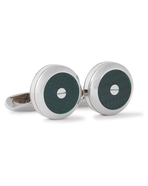Chopard Classic Racing Engraved Stainless Steel and Carbon Fibre Cufflinks