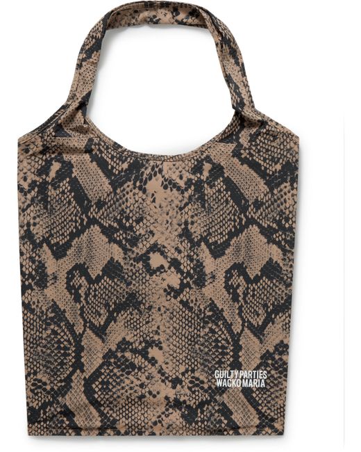 Wacko Maria Packable Snake-Print Shell Tote Bag