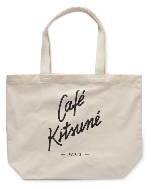 Café Kitsuné Logo-Print Cotton-Canvas Tote Bag