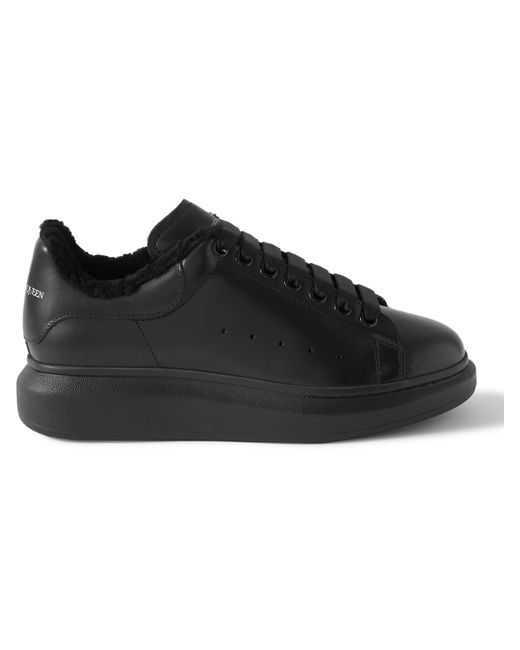 Alexander McQueen Exaggerated-Sole Shearling-Lined Leather Sneakers