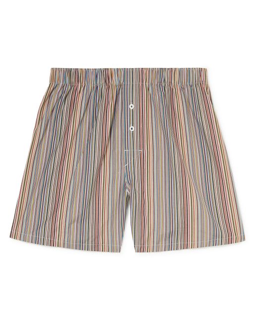 Paul Smith Striped Cotton-Poplin Boxer Shorts