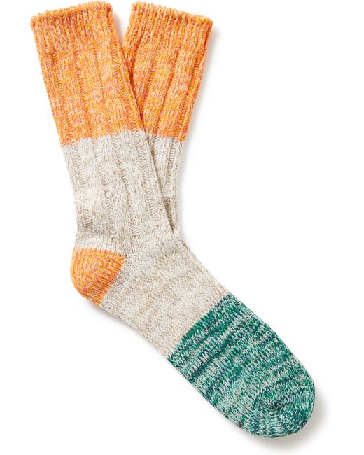 Thunders Love Colour-Block Recycled Cotton-Blend Socks