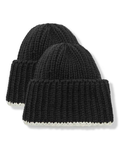 Universal Works Two-Pack Watchman Ribbed Wool-Blend Beanie
