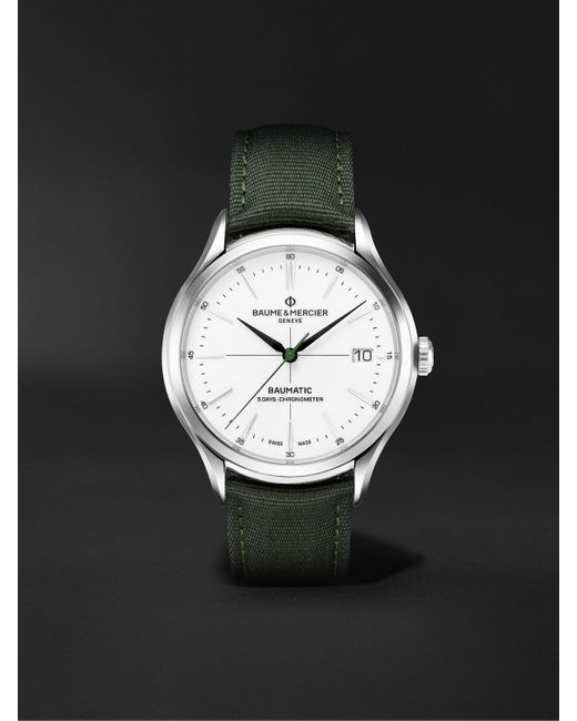 Baume & Mercier 10th Birthday Edition Clifton Baumatic Automatic Chronometer 40mm Steel and Canvas Watch Ref. No. M0A10664