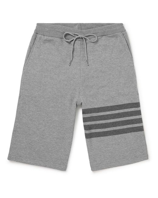 Thom Browne Straight-Leg Striped Cotton-Jersey Drawstring Shorts
